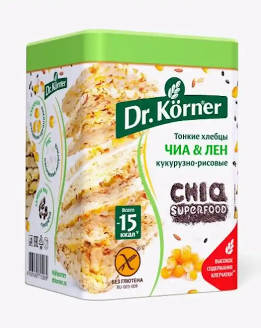 Dr. Körner Dünnes Reis/Maiswaffel mit Leinsamen/Chia vegan 100g