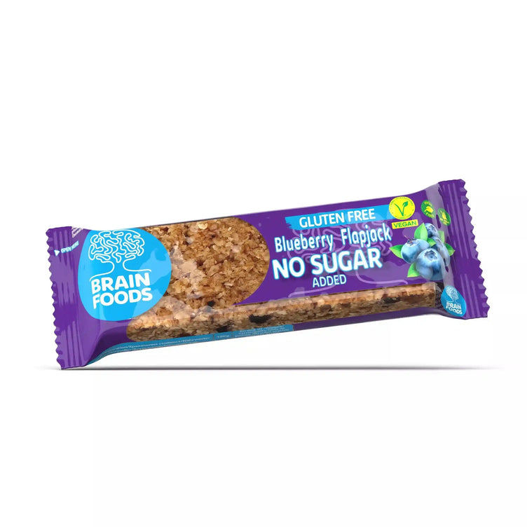 veganer Blaubeer-Flapjack 70g Brain Foods