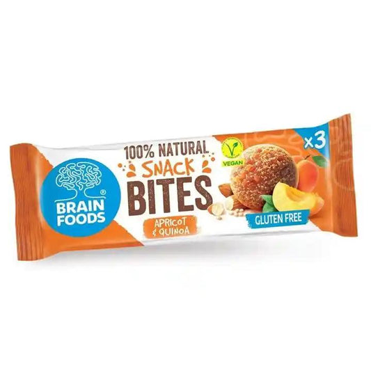 vegane Snack Bites Aprikose and Quinoa 48g Brain Foods