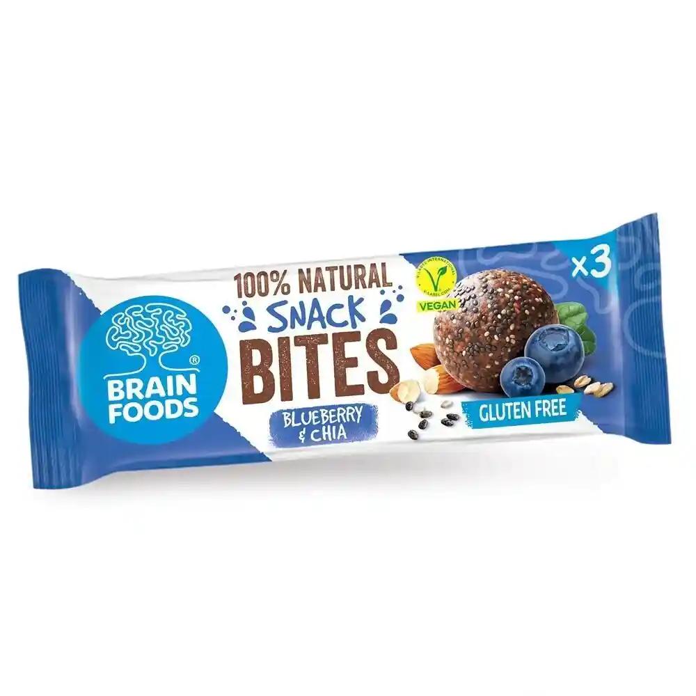 vegane Snack Bites Blaubeere und Chia 48g Brain Foods