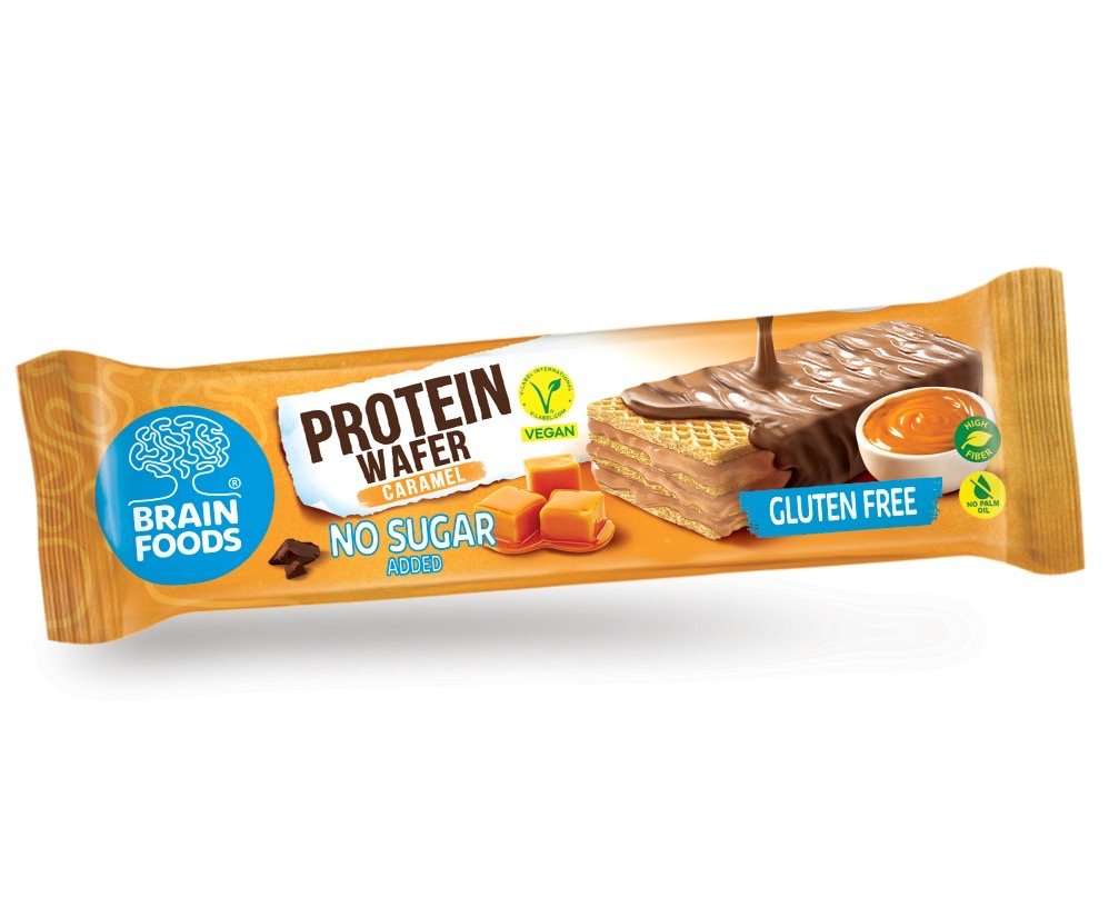 veganer Proteinwaffel aus Karamell 40g Brain Foods