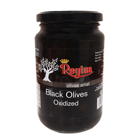 Griechische schwarze Oliven Regina oxidiert 700g