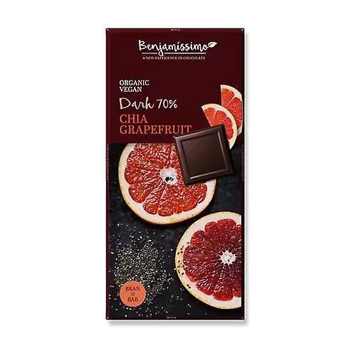 Bio Glutenfreie vegane Bitterschokolade Chia Grapefruit (Dark 70%) Benjamissimo 70g - Bulgarian TreasuresBulgarian Treasures